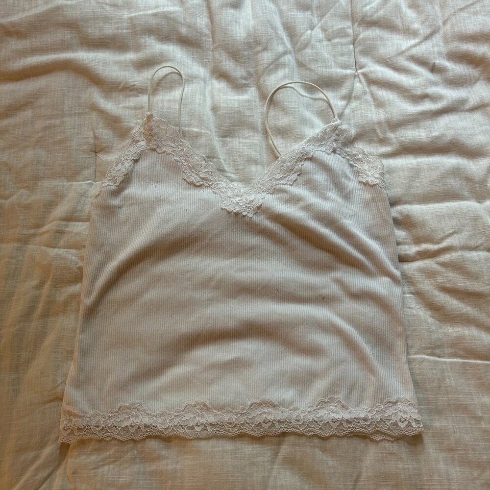 Garage Skinny Strap Lace Tank Top